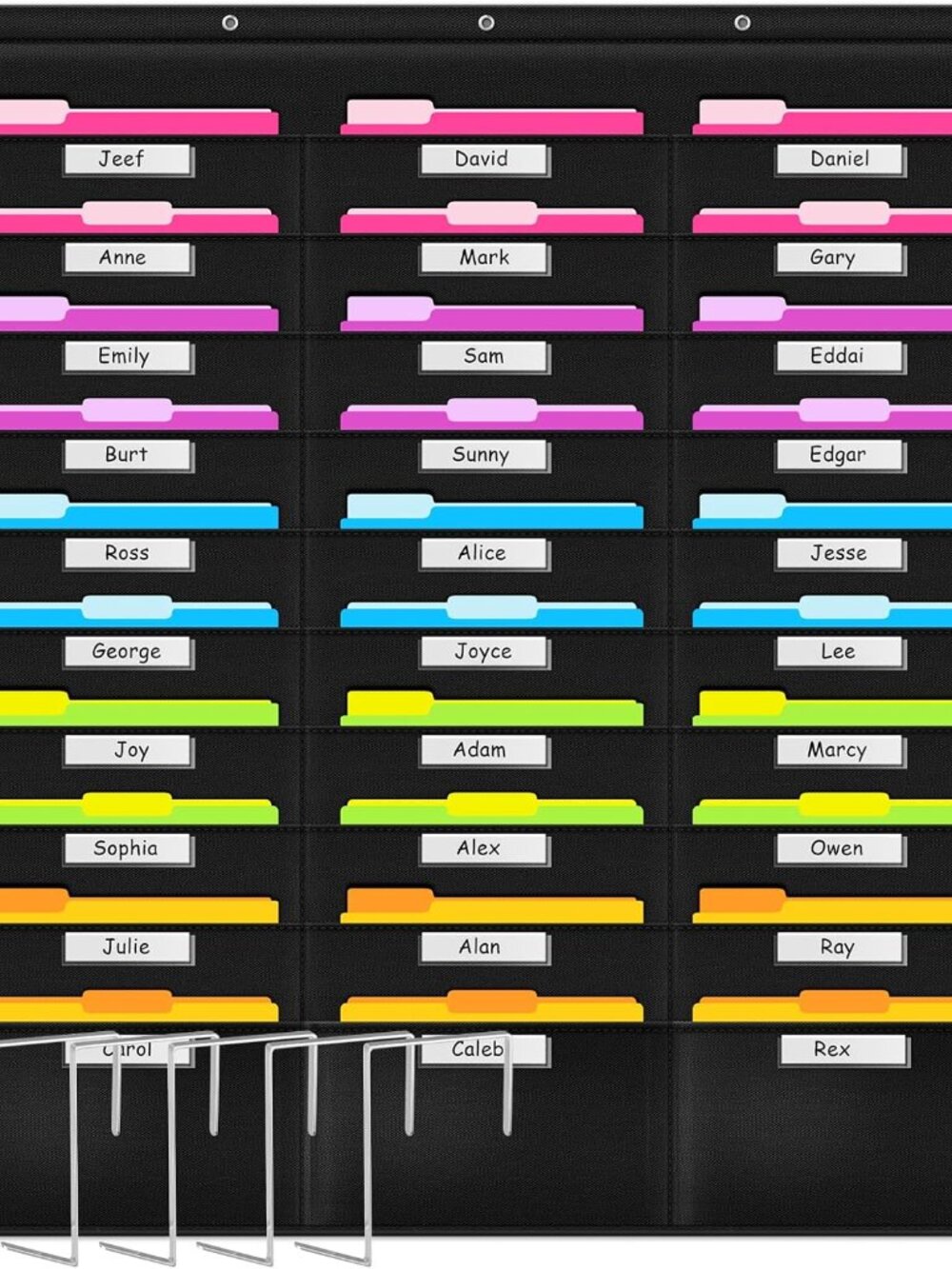 School Pocket Chart, 30 Signatory Pocket, Heavy Duty Hanging File Folders Pocket